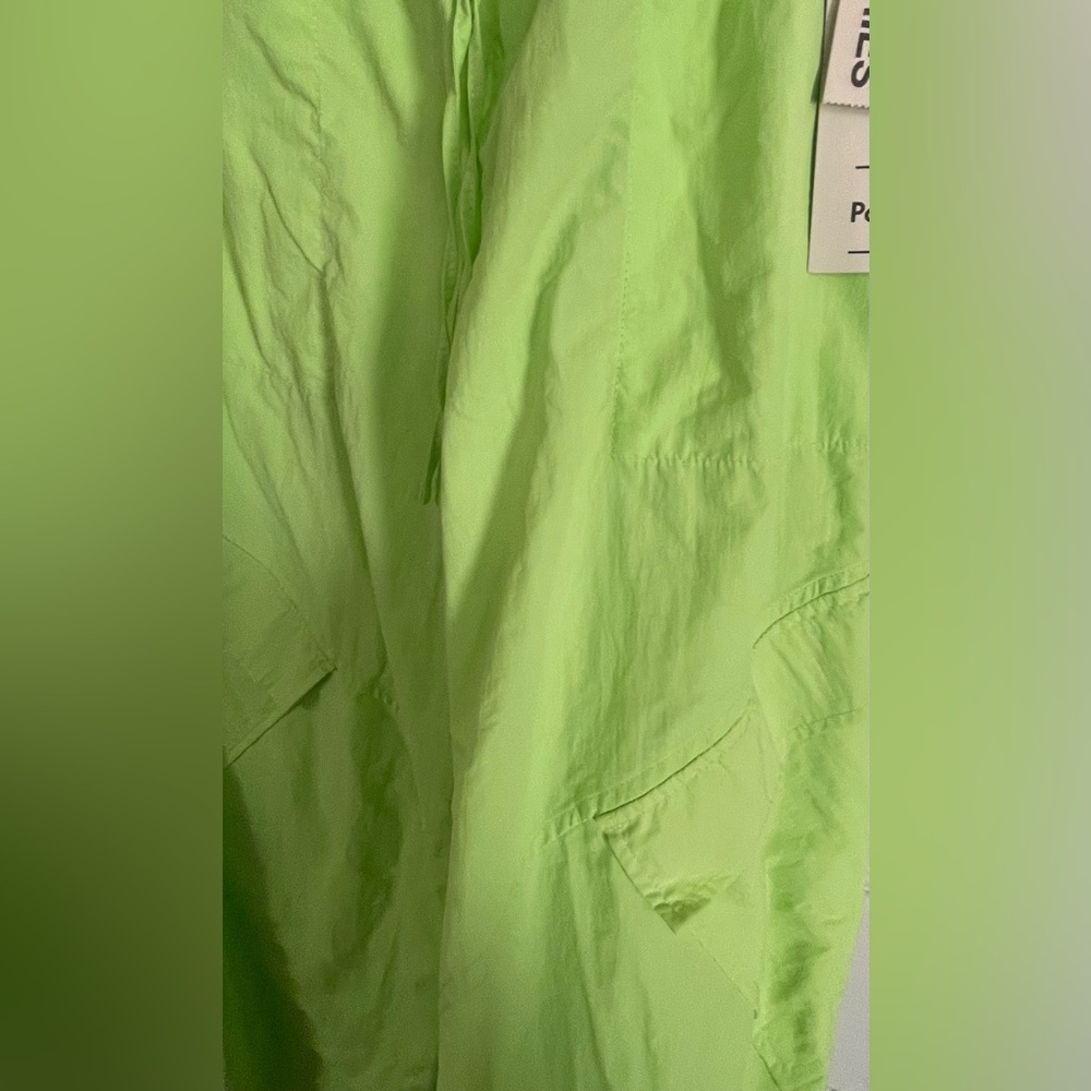 NWT No Boundaries Neon Green High Rise Baggy Nylon Parachute Cargo Pants XS - Picture 7 of 9